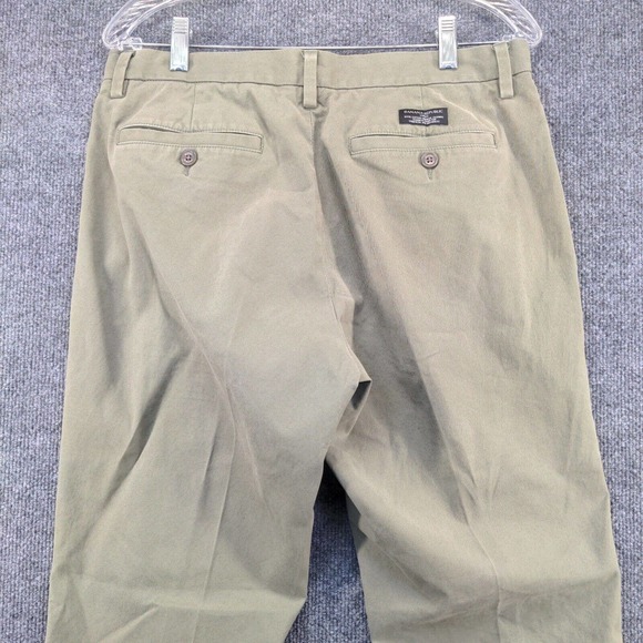 Banana Republic Men's Gavin Chino Pants Green 32x32 Flat Front Regular Straight - Picture 5 of 12